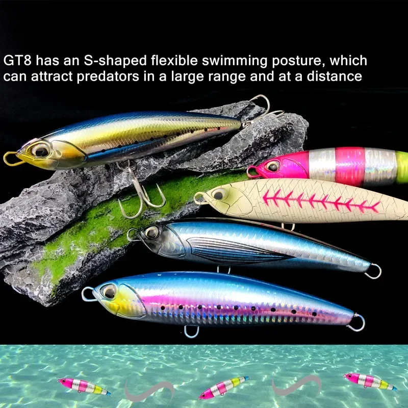 GREENSPIDER 145mm 60g Sea Fishing Lures Sinking Boat Trolling Big Pencil Artificial Bait for GT Sea Bass Fishing Lure