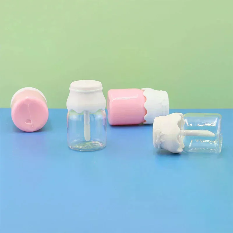 8ML 우유병 모양 귀여운 립글로스 튜브 투명 핑크 빈 병 립 글레이즈 샘플 용기 메이크업 포장 재료 여행용