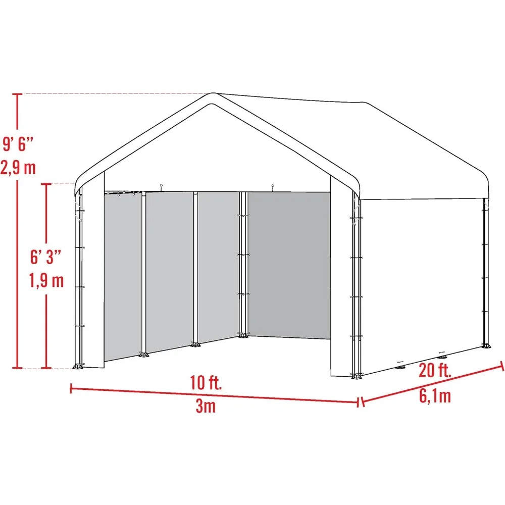 Imagem -05 - Tenda de Acampamento ao ar Livre Carport-white Kit de Gabinete de Dossel Maxap Estrutura e Capa Vendidas Separadamente Barracas de 10x20