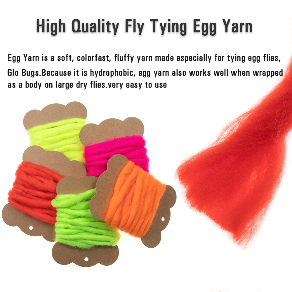 Vtwins Synthetic Fibers Soft Fluffy Egg Yarn Fly Tying Egg Yarn Hydrophobic Tying Egg flies Glo Bugs Dry Fly Tying Material