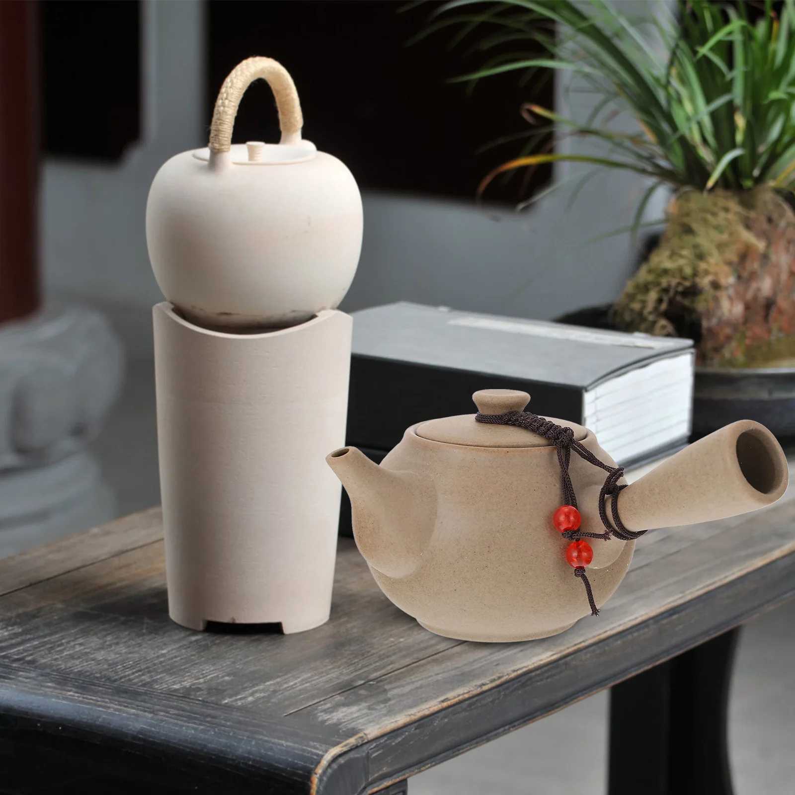 

1Pcs Smooth Surface Teapot Japanese Inspired Crude Pottery Design Ideal for Home Wedding Anniversary Gift Retro Style Tea Kettle