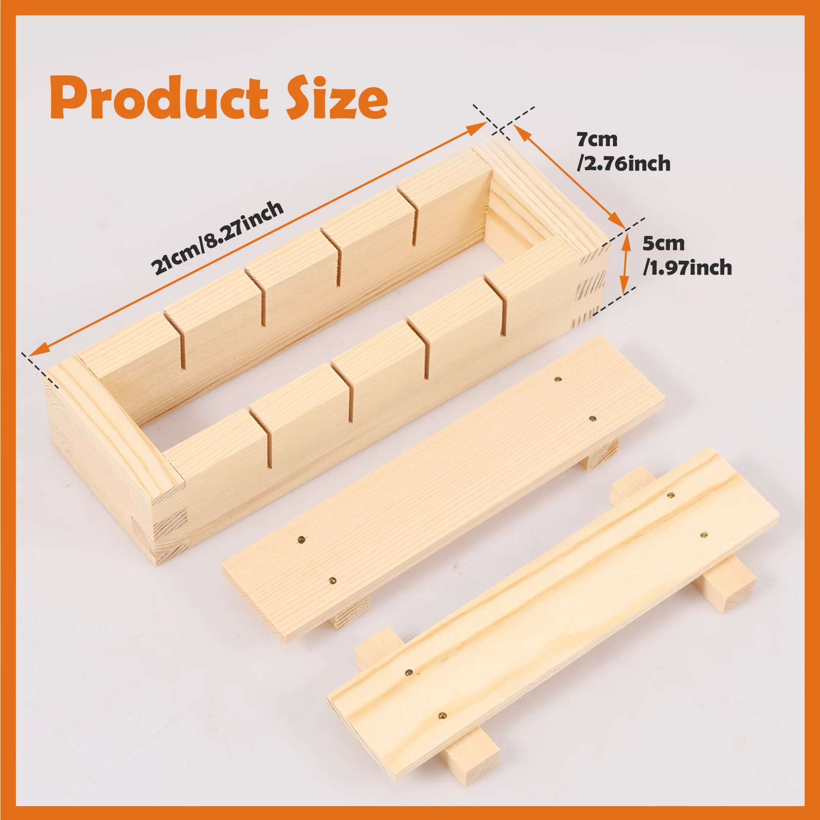 Wood Sushi Press Mold with Slots Rectangular Sushi Maker DIY Sushi Press Mold Oshizushi Mold Box Practical Sushi Rice Roll