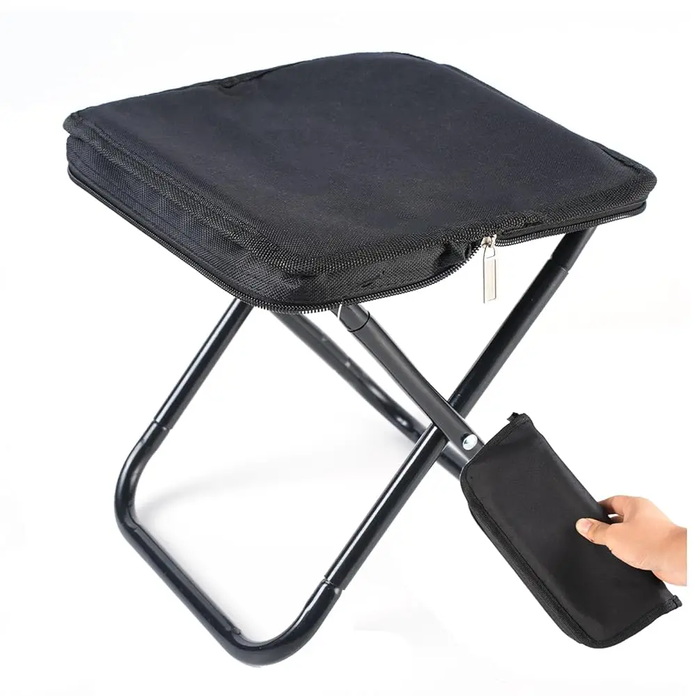 Camping Stool 10 Inch Portable Folding Stool with Carry Bag Weight Load 220lbs Portable Stool for Camping Fishing Hiking BBQ