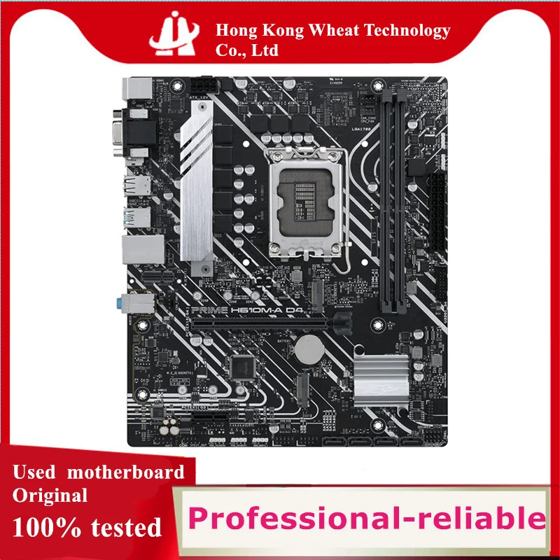 For Intel H610 PRIME H610M-A D4 motherboard Used original LGA 1700 LGA1700 DDR4 64GB USB3.0 SATA3 Desktop Mainboard