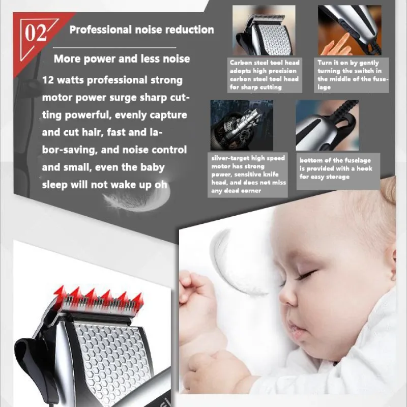 Kemei KM-4640 Professional ช่างตัดผมผสมผม Clipper สายไฟฟ้า Trimmer Graffiti ตัดผม Corded เครื่องตัด