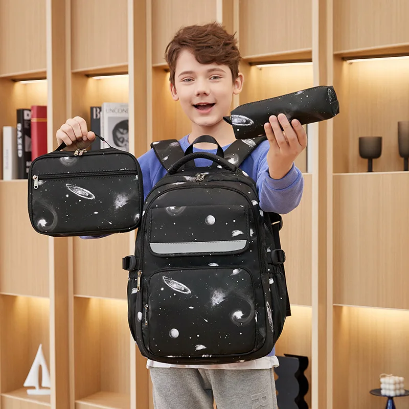 Waterproof Children School Bags 3Pcs Boys Primary School Backpacks Orthopedi Junior High Schoolbag Mochila Infantil