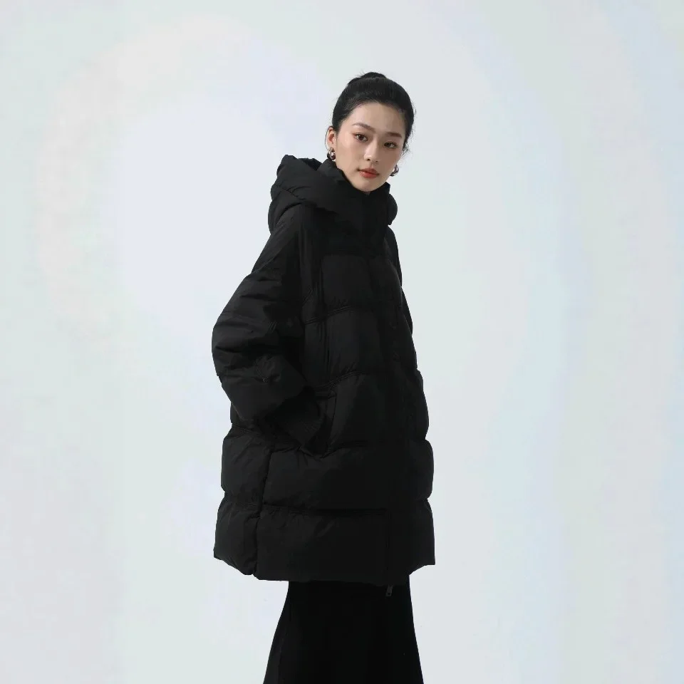 2025 شتاء جديد 90 بطة بيضاء أسفل المرأة مقنعين أسفل سترة التنقل سترة الموضة