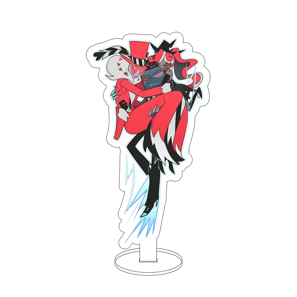 Für Hazbin Hotel Vox Valentino Samt Alastor Engel Staub 15 cm Acryl Ständer Anime Cartoon Nette Desktop Ornament Festival Geschenk
