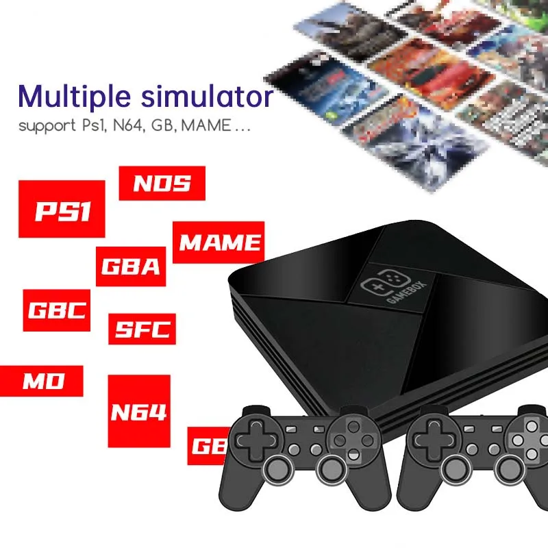 40000 Games Game Box G5 Retro Video Game Console Dual System S905L WiFi 4K HD TV Box Video Player 128G for PS1 N64 PSP GBA