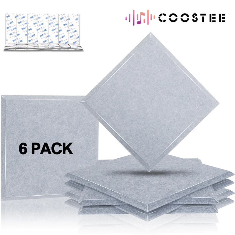 

6pcs 30*30cm Soundproofing Acoustic Panels Room Square Panel Protective Noise Insulation Acoustic Panels Home Accessories