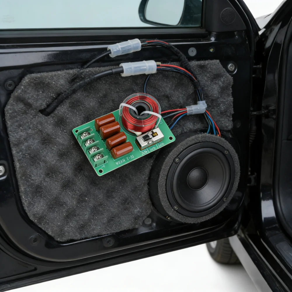 100W Adjustable Frequency Divider Board Premium CBB Capacitors High-Temperature Inductors for Home Theater Car Audio Speaker