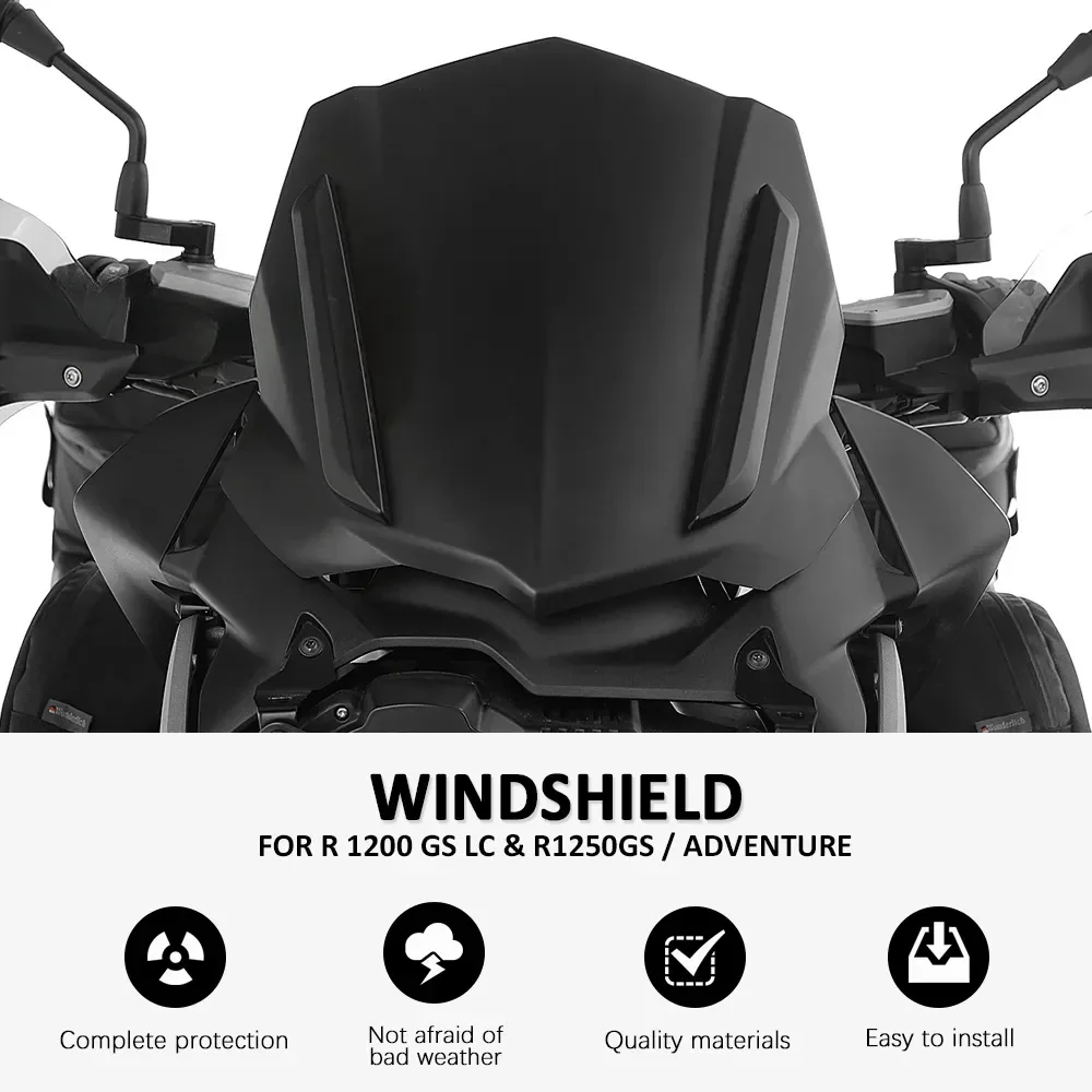 

Motorcycle Windshield Windscreen Wind Screen Black For BMW R 1200 GS LC 2013- R1200GS LC ADV 2014- R1250 GS R1250GS Adventure