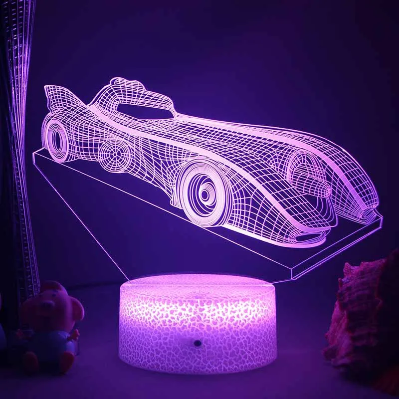 Luz nocturna de camión de bomberos para niños, decoración de dormitorio, lámpara de mesa nocturna USB que cambia de 7 colores, regalo de Navidad