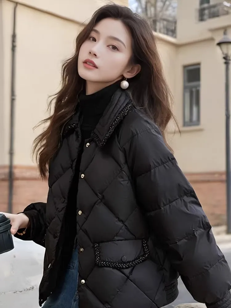 

Thiened ort Cotton Jaet Women's Warm Coat with awl Collar Autumn Winter New Sle Small Fraance Wind Knit Belt