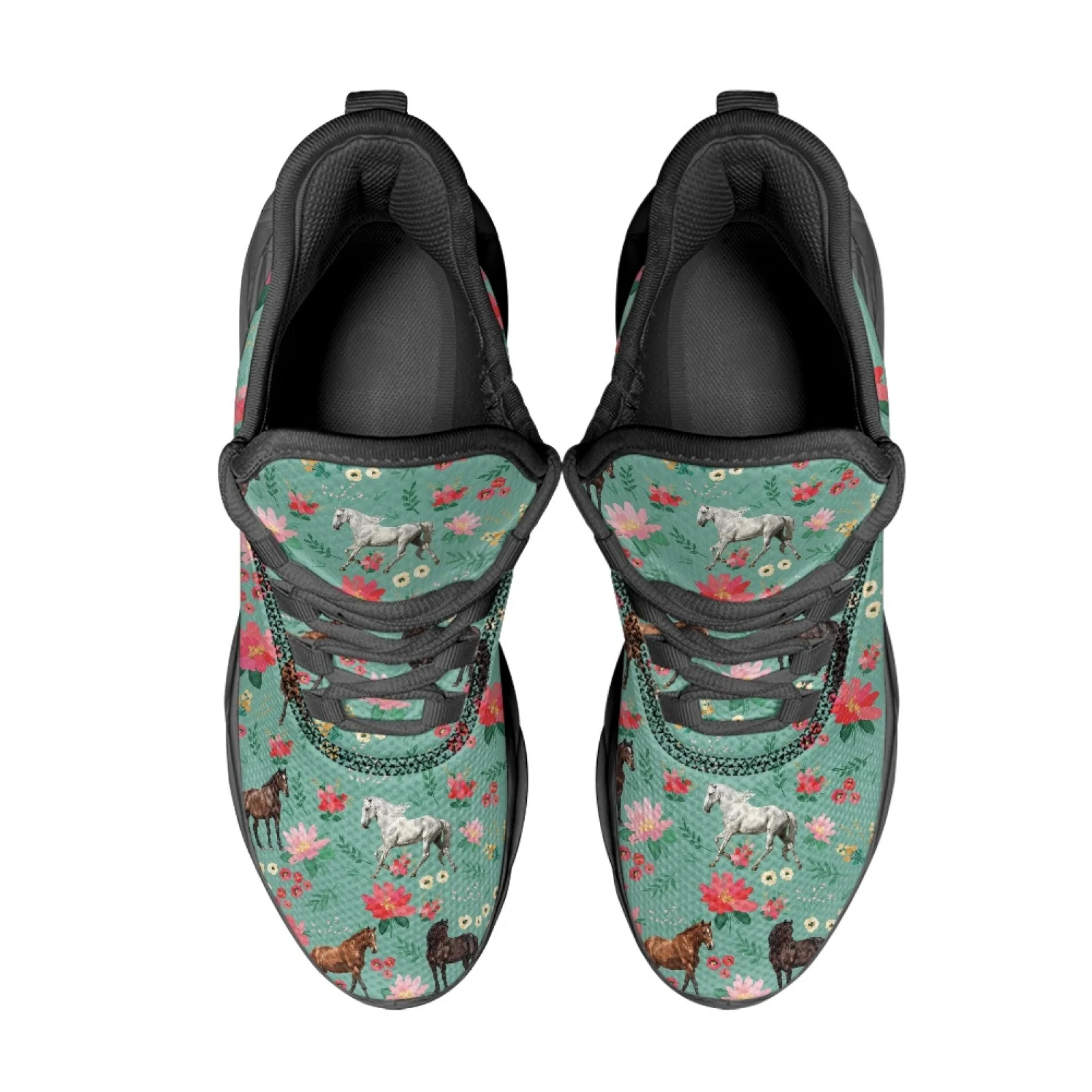 PENSTROLL Horse Floral Print Fashion Sneakers Sports Shoes for Men Lightweight Men's Blade Sneakers