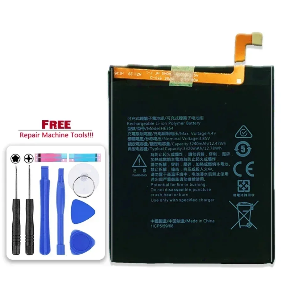 3320mAh HE354  Battery For Nokia 9 Nokia9 PureView TA-1082 TA-1087 HE 354 TA 1082 1087 Bateria + Free tool