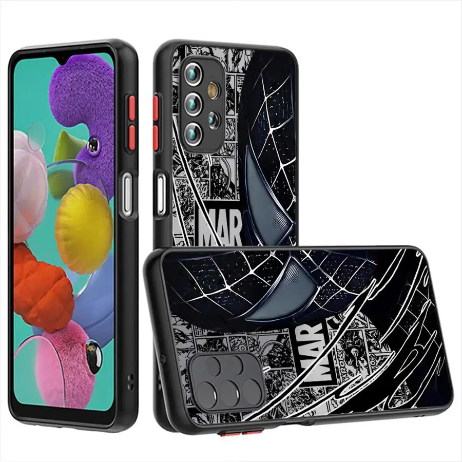 Marvel Spider Man Half Face Phone Case for Samsung Galaxy A11 A42 A71 A04s A04e A03s Core A02s A50 A30 A70 A10 A20 Matte Clear