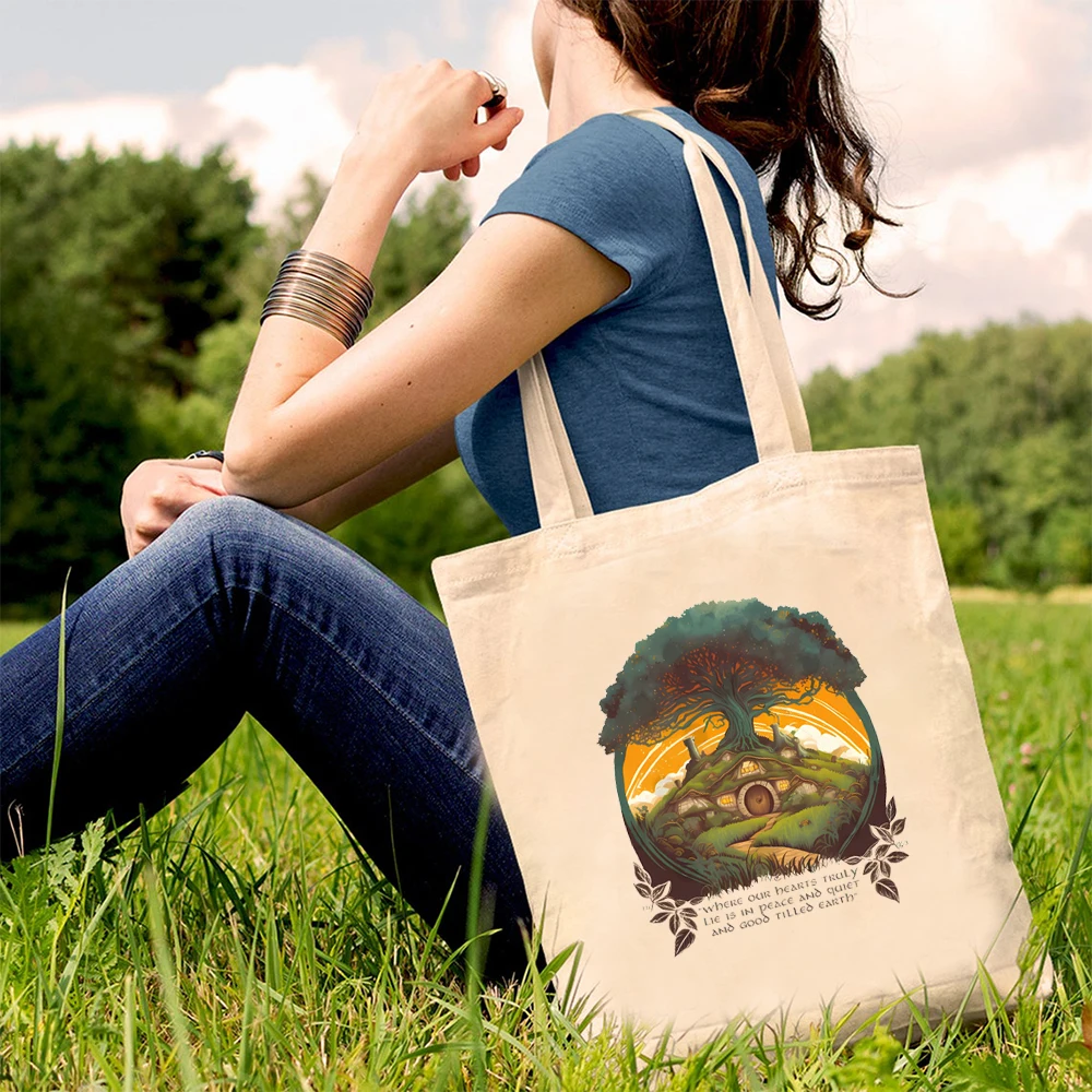 Sac fourre-tout rond sous l'arbre pour femme, sac en toile multifonctionnel, sac à provisions pliable et réutilisable, nouvelle mode pour garçon