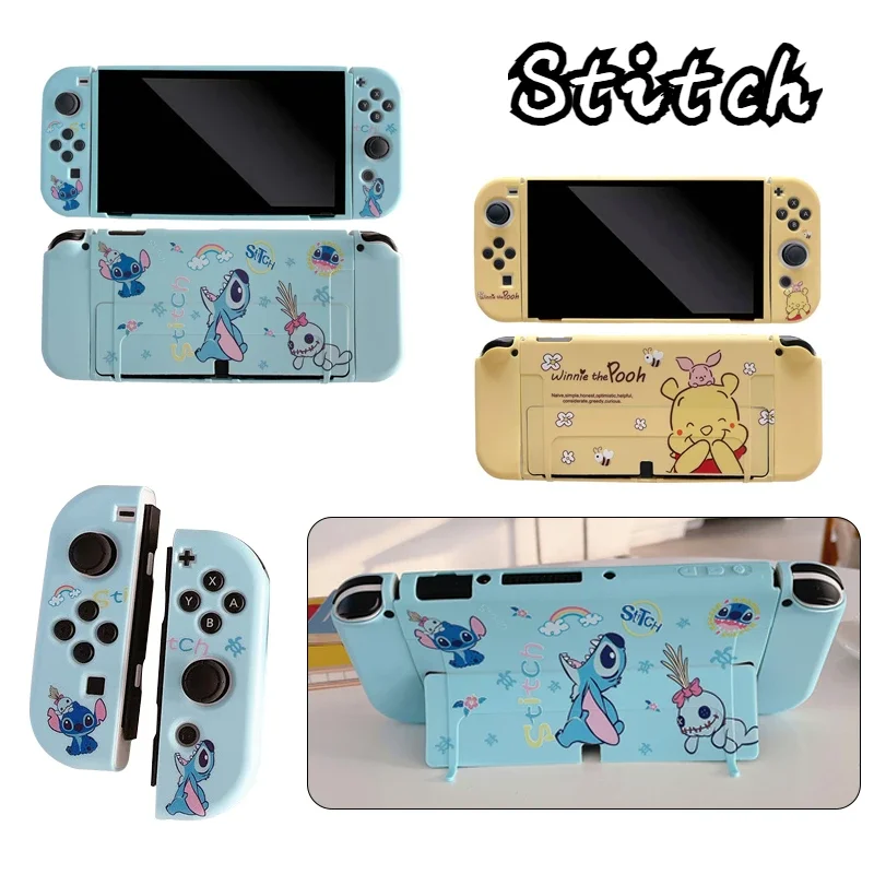 Disney Stitch Cartoon Cute Anime Case for Nintendo Switch Oled Protective Cover for Nintend Switch Oled Console Accessories Gift