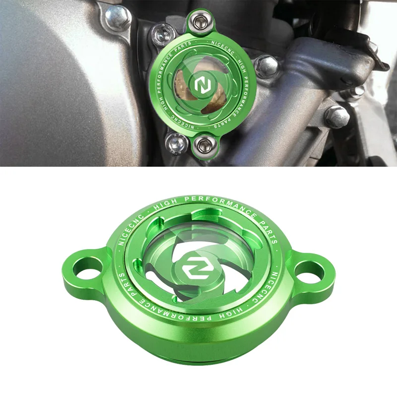 NICECNC Motocross Engine Oil Filter Cap Cover For KAWASAKI KX250F 2005-2019 KX250 2019-2022 KX250X 2022 KX250XC 2021 Aluminum