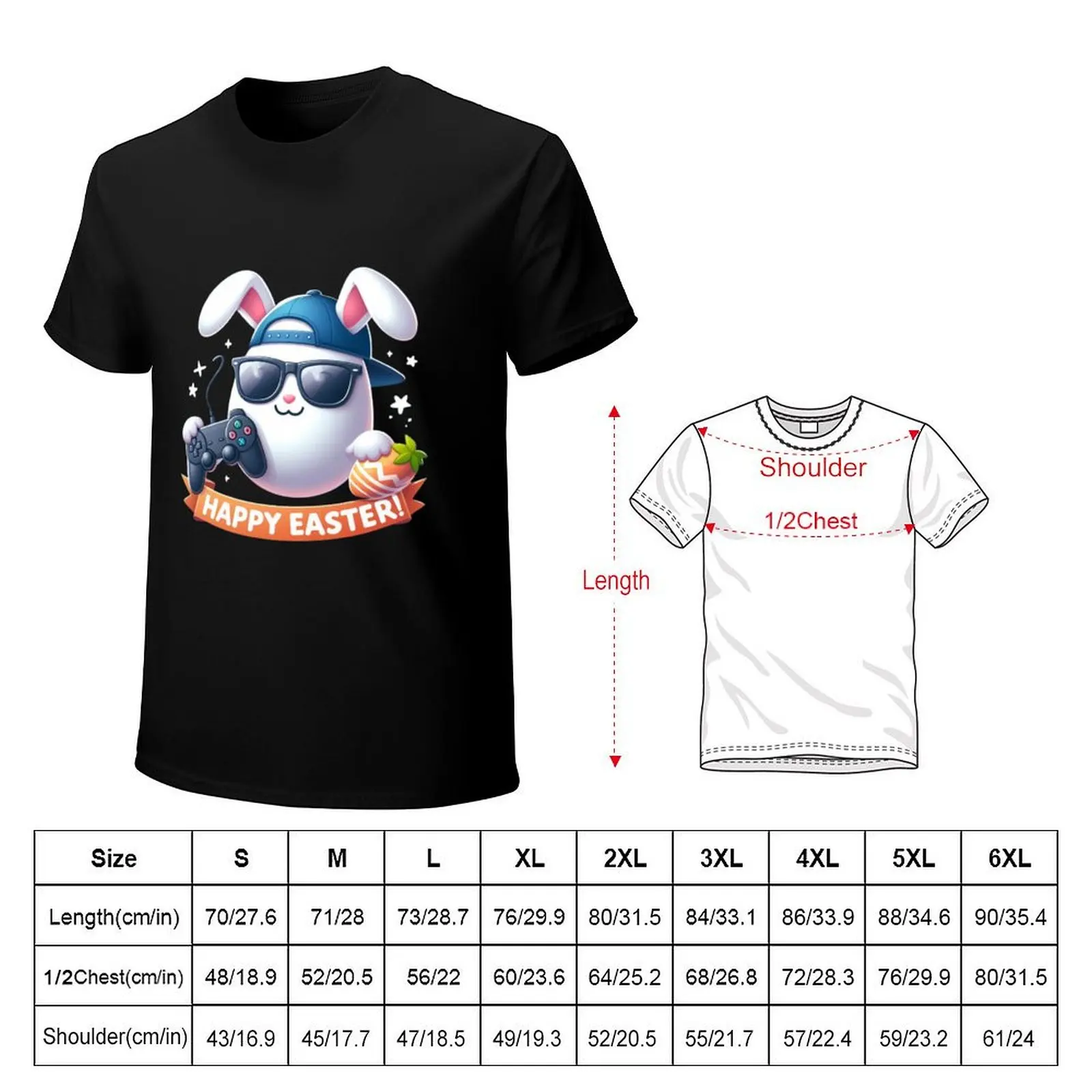 Video Game Bunny Eggs Happy Easter Day Tee T-Shirt Independence Day Short Sleeve T-Shirt
