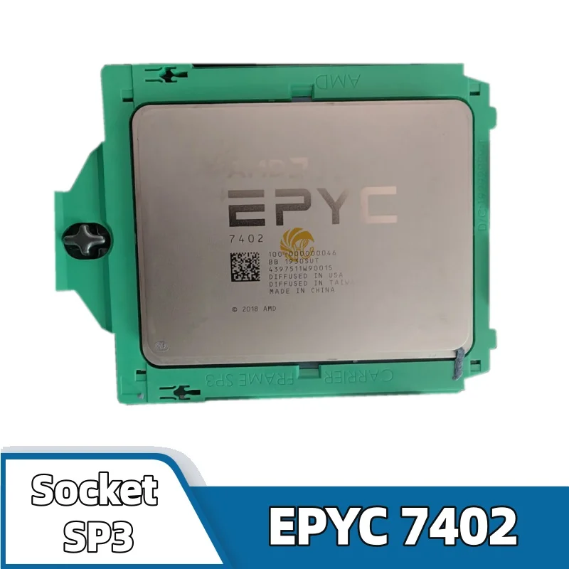 

AMD EPYC 7402 CPU 7nm 24-Cores 48-Threads 2.8GHz 128MB 180W EPYC7402 Socket SP3 for H11SSL-i Mainboard Server