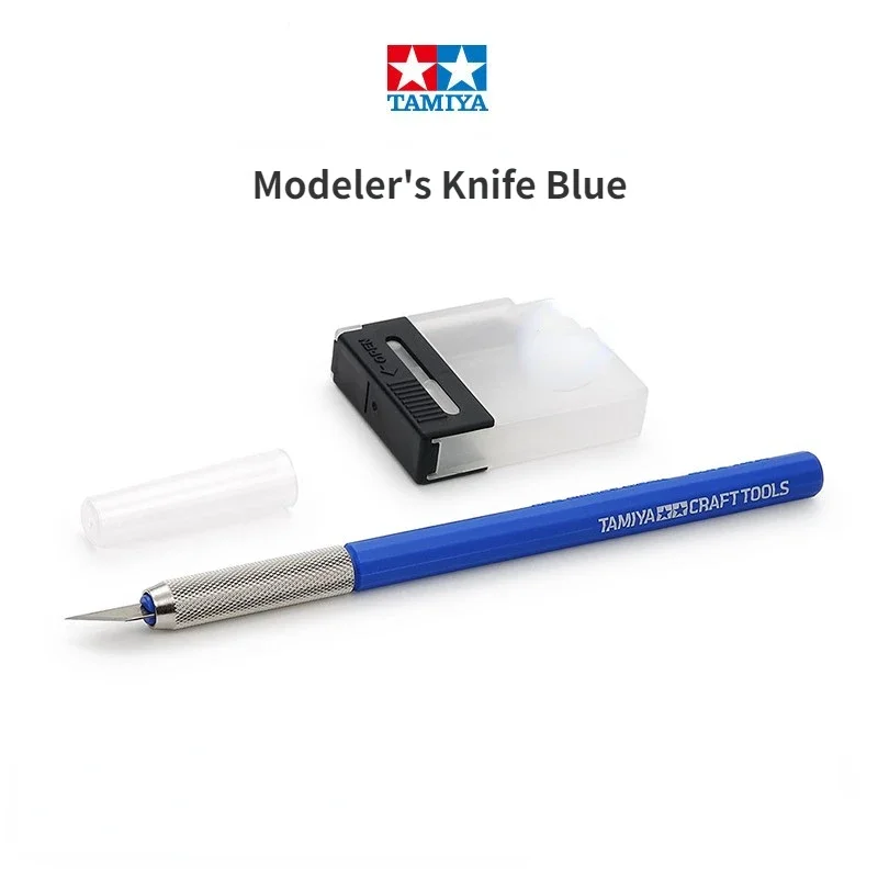 Tamiya 69943 Modeler's Knife Blue w/Replace Blade 25pcs 74075 for Assembly Model Craft Tools Hobby DIY Cutter