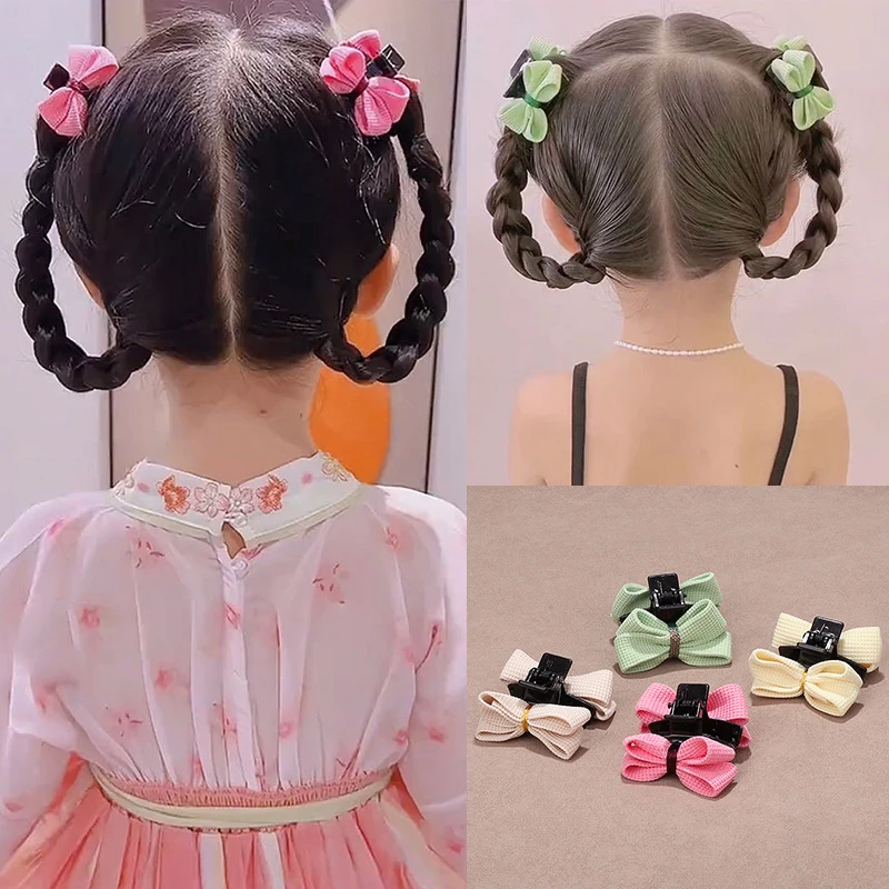 

2Pcs/set Double-sided Bowknot Small Claws Clip Girl Princess Sweet Hair Clip Braids Hairpin Headwear Children Hair Accessories
