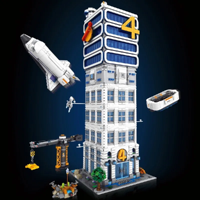 6135PCS Vier Helden Toren Huis Gebouwen Set, City Store Architectuur Modulaire Gebouwen Blokken Assembly Model Kit Volwassenen Gift