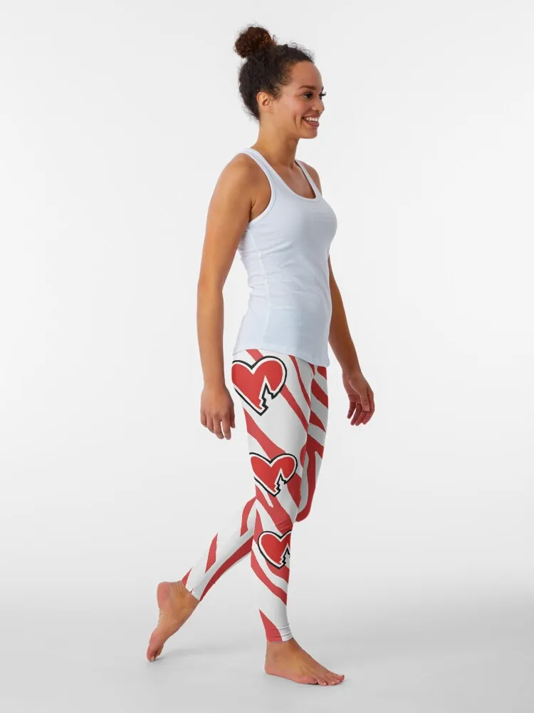 HBK Zebra Heart białe legginsy spodnie do joggingu damskie leginsy