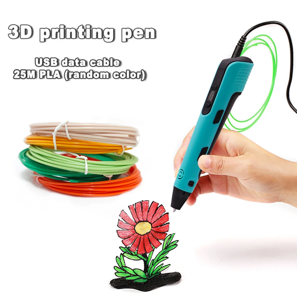 3D 인쇄 펜, LCD 스크린, 입체 드로잉 인쇄 펜, 25M PLA 색상 필라멘트, 크리스마스 창조적 선물, 25M 소모품