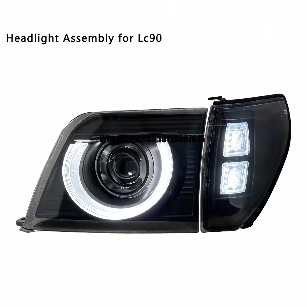 

LED Headlight Assembly for LC90 with LED Daytime Running Light Bifocal Lens 12V New 6000 Lumens 6000K