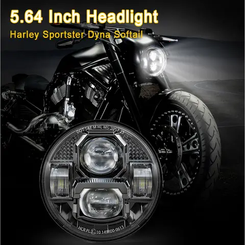 Harley Sportsters Dyna Softail용 사이버펑크 5.75인치 90W 오토바이 Led 헤드라이트 헤드램프