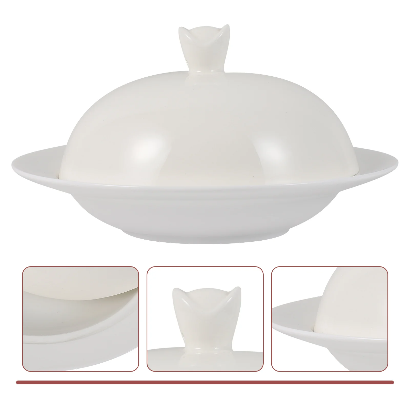 

1Pcs Elegant Ceramic Dessert Plate with Lid Wide Applications for Food Storage and Serving Ceramic Plate Fruit Tray