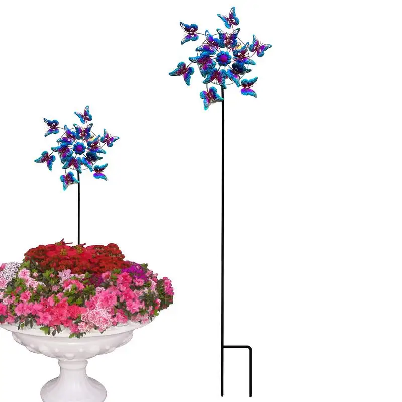 

Wind Spinners Outdoor Metal Wind Spinners Outdoor Bird Devices Pinwheel Sculpture Butterfly Design Decor With Stake For