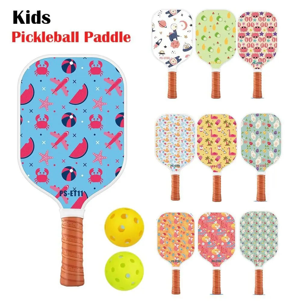 2024 Lightweight Pickleball Paddle Honeycomb Core Fiber Glass Kid Racquet Set Colorful Professional Squash Gifts for Children