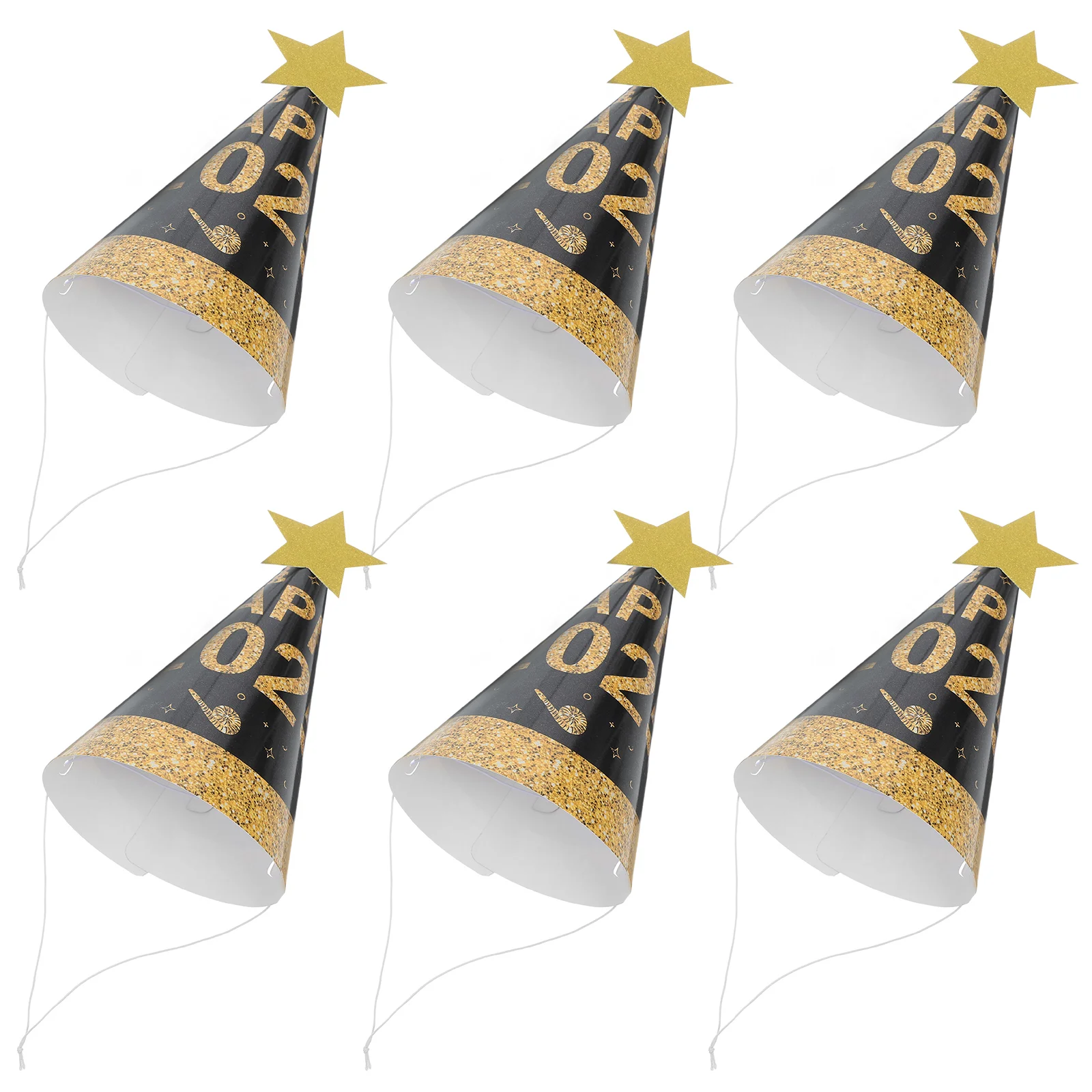 6 Pcs New Year Party Hat Eve Paper Cap Hats Supplies Years Accessories for Men Adults Makeup Costume Props