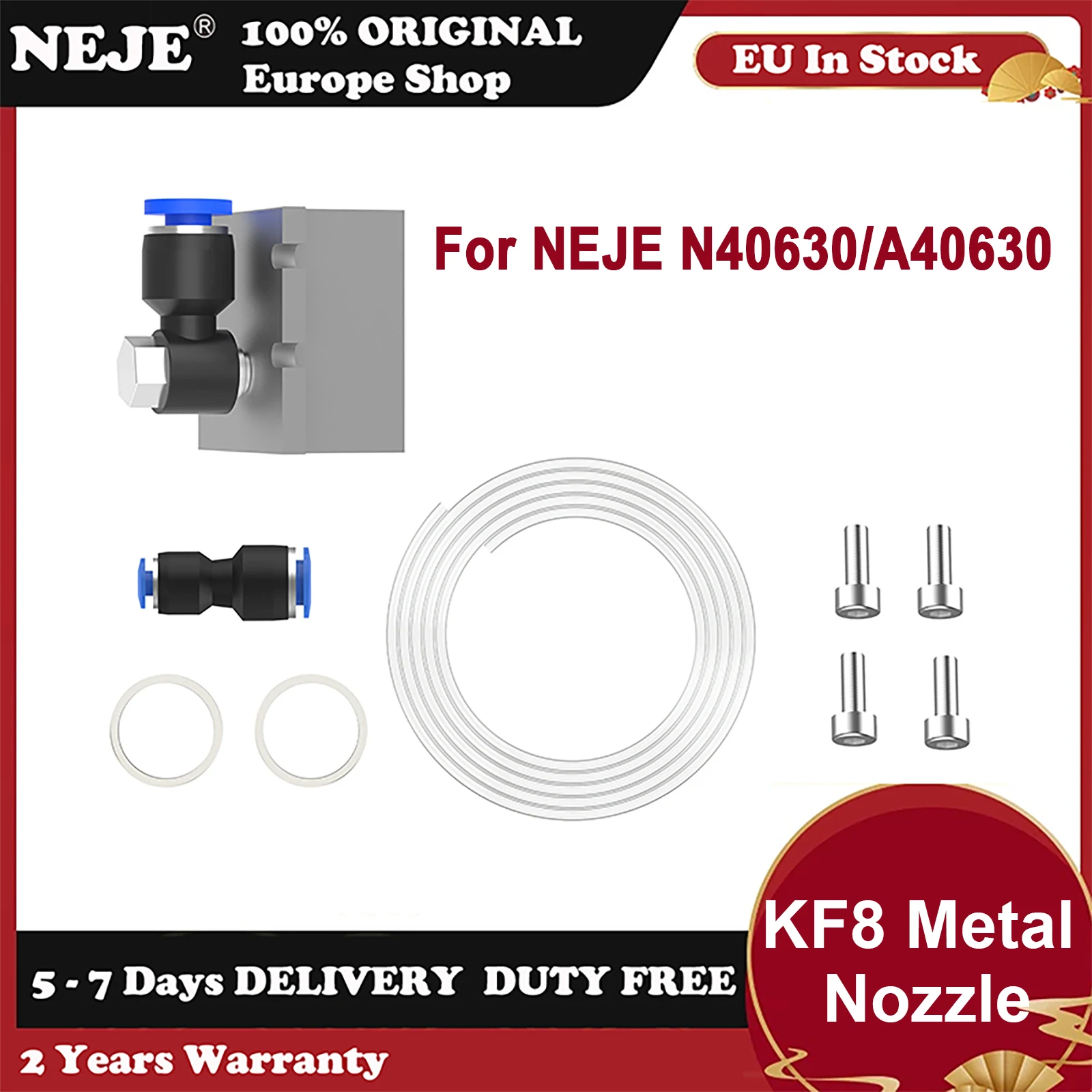 Boquilla de aire de Metal NEJE A40630/N40630 KF8 CNC, máquina de corte de grabado de madera con láser CNC de alta presión máxima 1.5Mpa