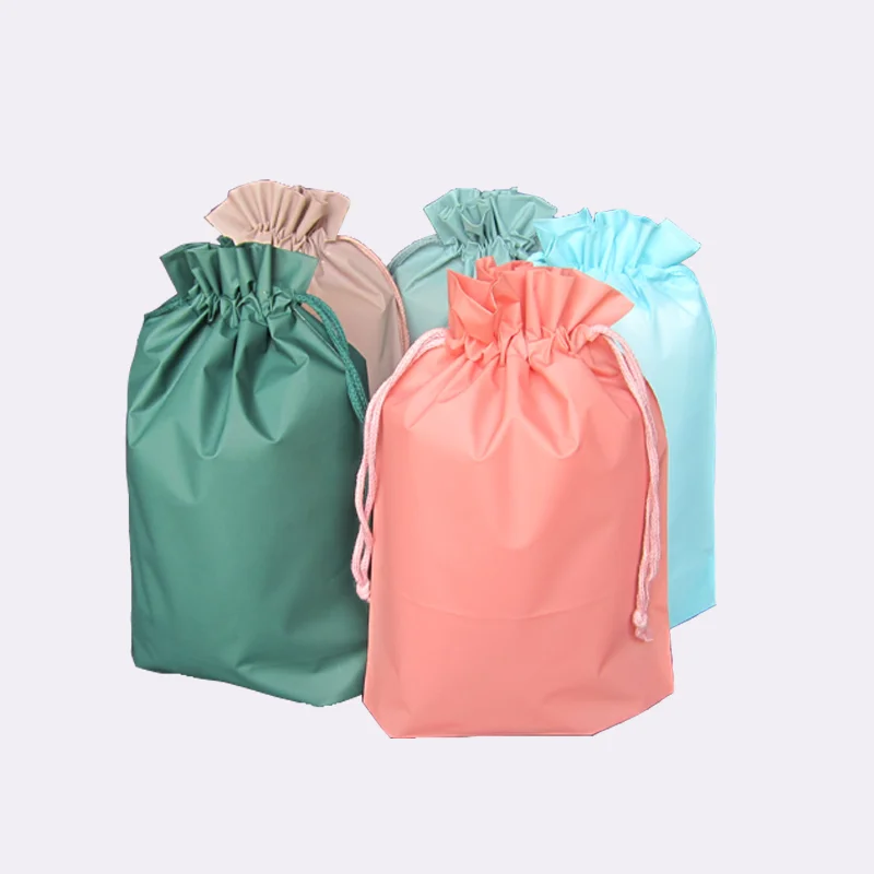 Drawstring bag colorful frosted towel leggings swimsuit storage plastic bag clothing packaging bag can be printed with your logo