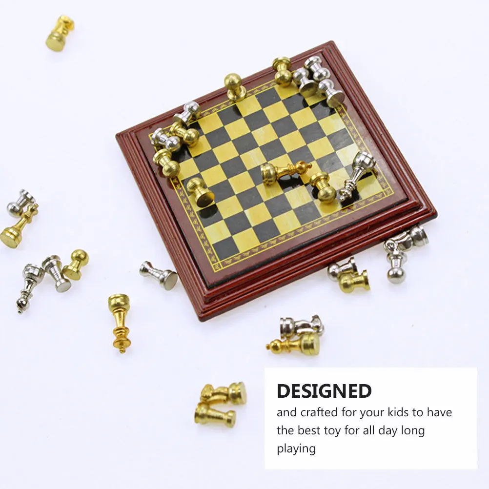 

Mini Scene Ornament Room Supplies Chess Table Decor Toy Model Miniature Decoration