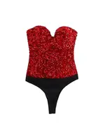 Strapless Sequin Bodysuits for Women, Backless Bodysuits, Sweetheart Neck, Female Playsuits, Sexy Fashion - Image 4