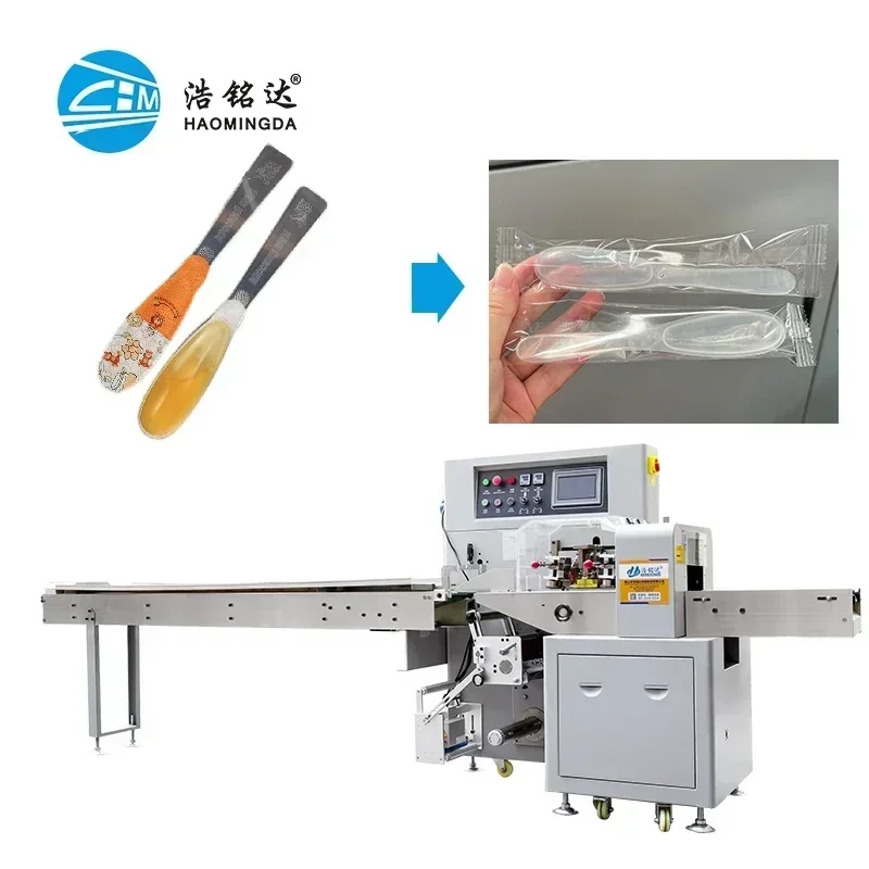 Automatic Honey Spoon Bread Packaging Machine Semi Auto Loaf Bread Dip Tea Stick Bag Packaging Swizzle Sticks Packing Machine