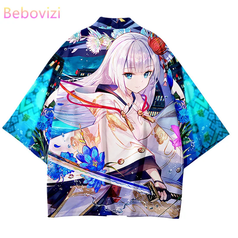 

Big Size XXS-6XL Fashion Loose Kawaii Japanese Samurai Anime Cartoon Harajuku Cardigan Women Men Haori Kimono Cosplay Top Yukata