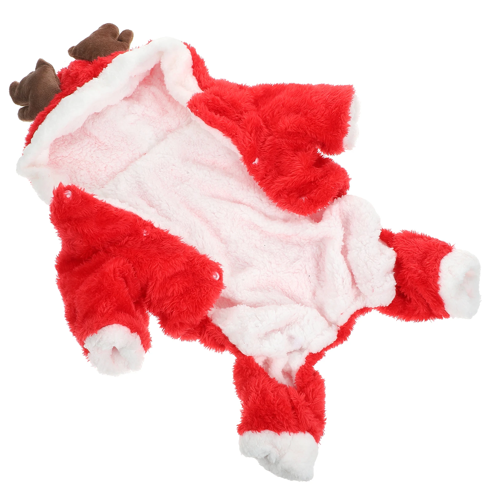 

Pet Elk Costume Dog Holiday Cute Pets Wear Hoodies Four-legged Clothing Outfit Reindeer Coral Fleece Outfits
