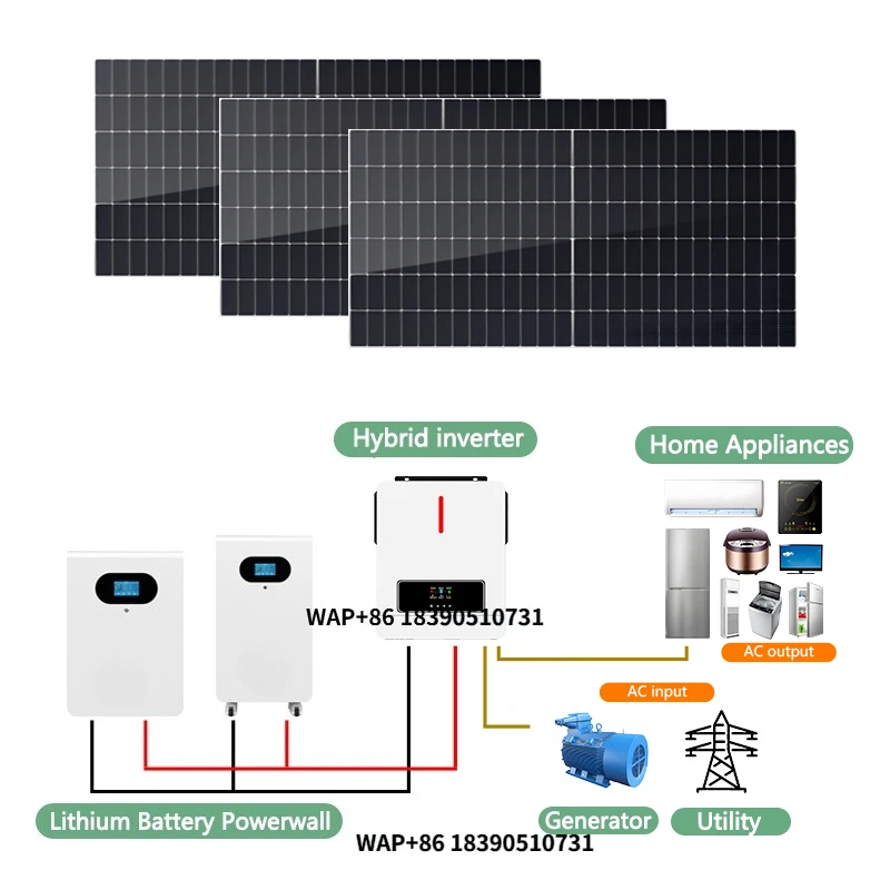

10KW Hybrid System Free Design Lithium Inverter 6KW Polysilicon Solar 5000W 8KW 25KW Option
