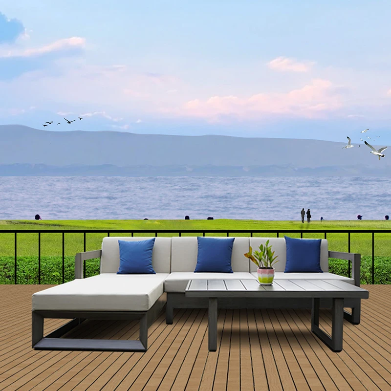 Outdoor sofa combination courtyard aluminum alloy outdoor open-air sofa waterproof and sunscreen sun room furniture