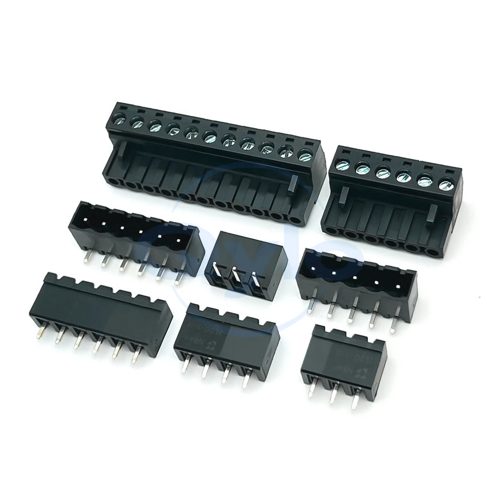 (1 pcs) KF 2EDGK 2EDGVC 2EDGRC - 5.08mm plug-in PCB terminal blocks 15EDGK/VC/RC straight pins bent pins black 2EDG 5.08