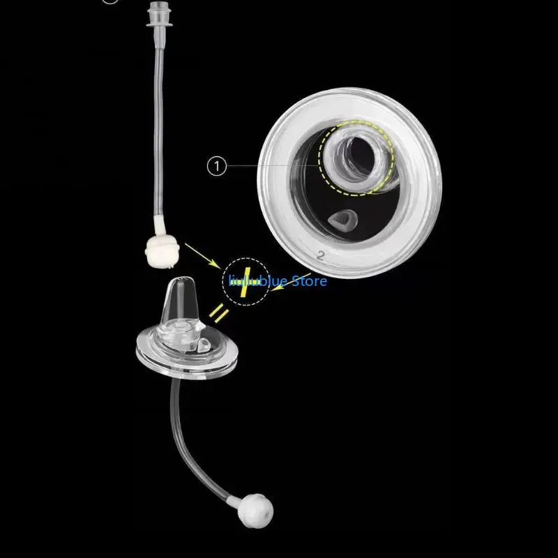 لينة سيليكون واسعة الفم مص فوهة تحويل للرأس ل واسعة الرقبة زجاجة رضاعة للأطفال شرب كوب القش 62CF #3