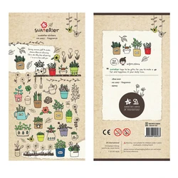 Korean Import Original Suatelier Potted Plant Decorative Stationery Stickers Scrapbooking DIY Diary Album Stick Label