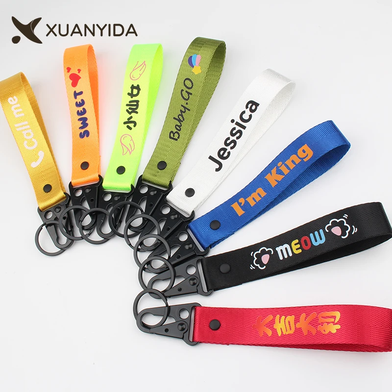 Custom Keychain Personalized Customized Print Your Logo Text Cartoon Key Chain For Women Men Backpack Pendant Car Keys Holder